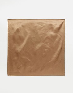 Бронзовый платок из полисатина ASOS DESIGN-Коричневый