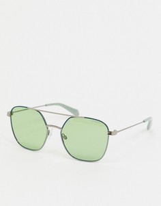 Зеленые солнцезащитные очки-авиаторы Polaroid-Зеленый