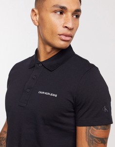 Футболка-поло узкого кроя Calvin Klein Jeans-Черный