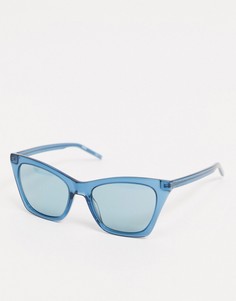 Голубые солнцезащитные очки "кошачий глаз" Hugo Boss-Синий
