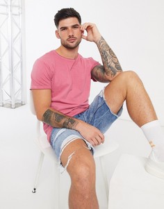 Розовая футболка с отворотами на рукавах Brave Soul-Розовый