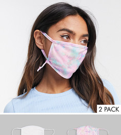 Эксклюзивный набор из 2 масок для лица (белая/с принтом тай-дай) Skinnydip-Мульти