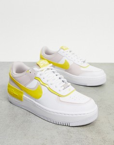 Бело-желтые кроссовки Nike Air Force 1 Shadow-Желтый