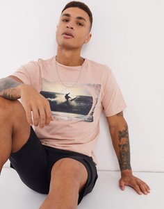 Розовая футболка с фотопринтом Only & Sons-Розовый