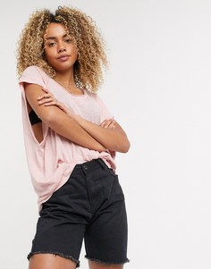 Розовая футболка Free People-Розовый