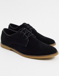 Черные дерби из искусственной замши Topman-Черный