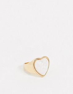 Золотистое массивное кольцо с опалом ASOS DESIGN-Золотой