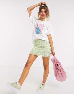 Мини-юбка в клетку от комплекта Daisy Street-Зеленый