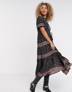 Черное платье макси Free People-Черный
