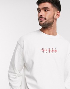Белый лонгслив с принтом New Look
