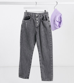 Серые джинсы в винтажном стиле с пуговицами Reclaimed Vintage inspired The 91-Черный