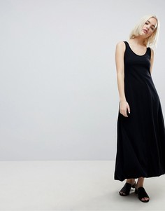 Платье-майка макси с объемным подолом ASOS DESIGN-Черный