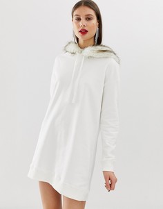 Длинный худи кремового цвета River Island-Кремовый