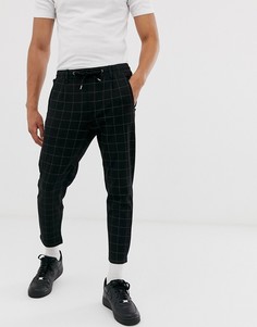 Черные брюки в клетку Jack & Jones-Черный