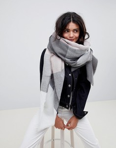 Oversize-шарф в крупную клетку ASOS DESIGN-Бежевый