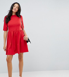 Свободное хлопковое платье мини ASOS TALL-Красный