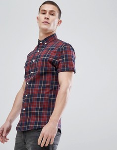 Красная облегающая рубашка в клетку тартан ASOS DESIGN-Красный