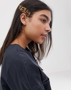 Заколка для волос с анималистичным принтом ASOS DESIGN-Мульти