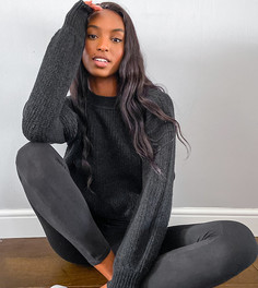 Джемпер с круглым вырезом и пышными рукавами ASOS DESIGN Tall-Черный