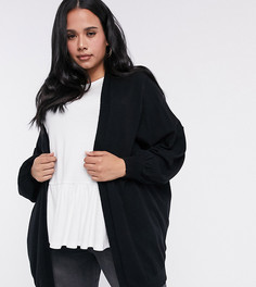 Длинный кардиган из тонкого трикотажа ASOS DESIGN Curve-Черный