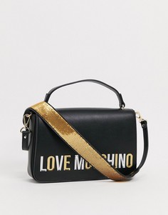 Черная сумка через плечо с логотипом Love Moschino-Черный
