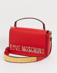 Красная сумка через плечо с логотипом Love Moschino-Красный