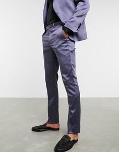 Лавандовые атласные брюки скинни Twisted Tailor-Фиолетовый