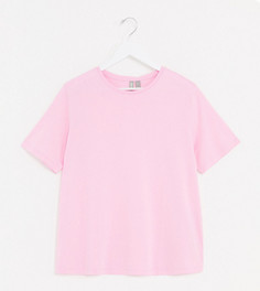 Розовая футболка из органического хлопка ASOS DESIGN Curve-Розовый
