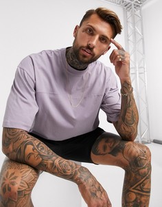 Серая свободная футболка с декоративными строчками ASOS DESIGN-Серый