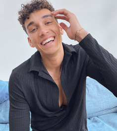 Черное обтягивающее поло с длинными рукавами ASOS DESIGN Tall-Черный