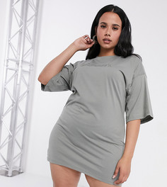 Платье-футболка в стиле oversized от Public Desire Curve-Зеленый