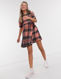 Свободное платье в клетку Urban Threads-Мульти