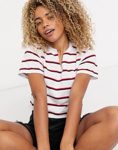 Белая свободная футболка в красную полоску ASOS DESIGN-Мульти