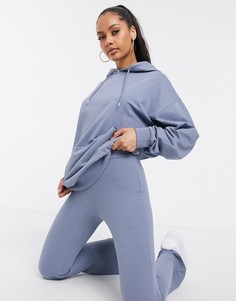 Пыльно-голубой oversized-худи бойфренда от комплекта ASOS DESIGN-Синий