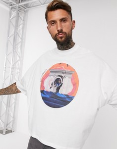 Футболка в стиле oversized с принтом ASOS DESIGN-Белый