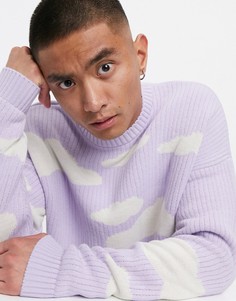 Лавандовый oversized-джемпер с рисунком облаков ASOS DESIGN-Фиолетовый