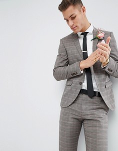 Облегающий пиджак в клетку River Island Wedding-Розовый