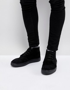 Черные замшевые ботинки со шнуровкой ASOS-Светло-коричневый