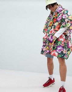 Фестивальное пончо с цветочным принтом Jaded London-Черный