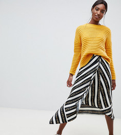 Юбка миди с запахом и принтом ASOS DESIGN Tall-Мульти
