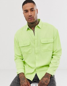 Свободная неоново-зеленая джинсовая рубашка в стиле 90-х ASOS DESIGN-Зеленый