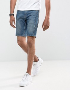 Синие выбеленные джинсовые шорты с молнией ASOS-Синий