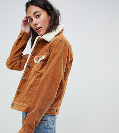 Вельветовая куртка с воротником из искусственного меха ASOS DESIGN Tall-Светло-бежевый
