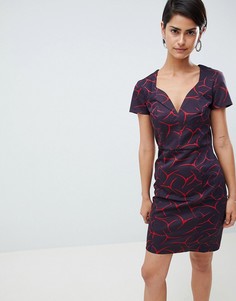 Платье-футляр с принтом French Connection Rosaline-Темно-синий