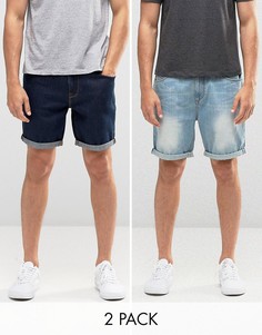 2 пары джинсовых шортов слим ASOS - СКИДКА-Мульти