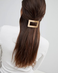 Прямоугольная металлическая заколка для волос ASOS DESIGN-Золотой