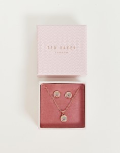 Серьги и ожерелье цвета розового золота Ted Baker-Золотой