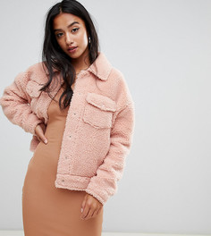 Плюшевая куртка Missguided Petite-Розовый