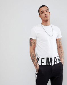 Футболка с буквенным принтом у нижнего края Bikkembergs-Белый