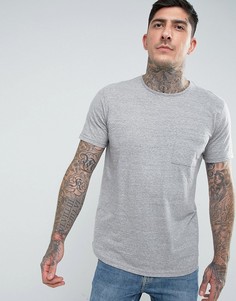 Длинная меланжевая футболка с карманом Another Influence-Серый